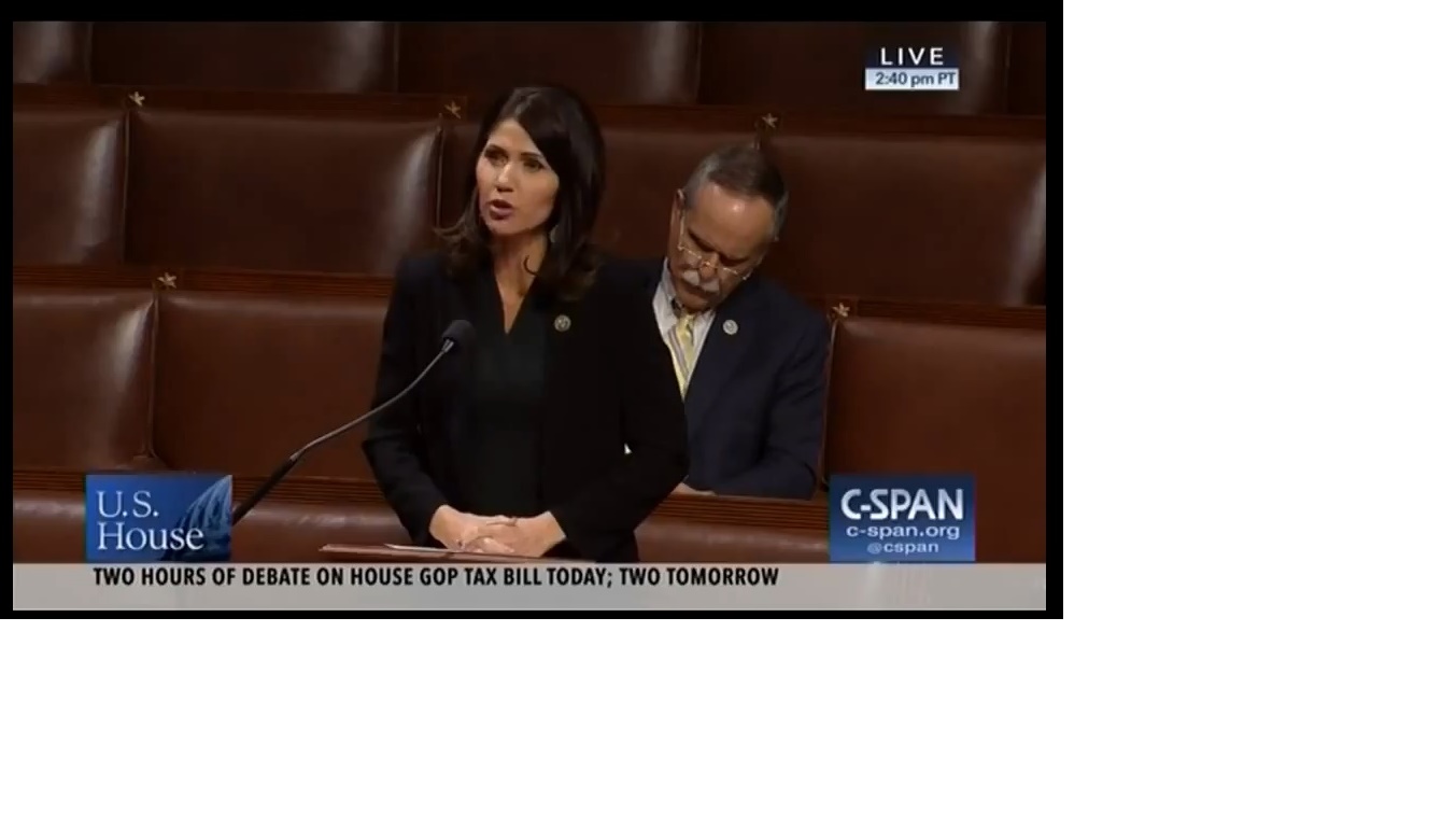 SD Congresswoman Kristi Noem;Long Road to Tax Reform