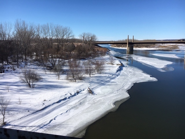 Missouri River and Reservoirs at Winter Lows