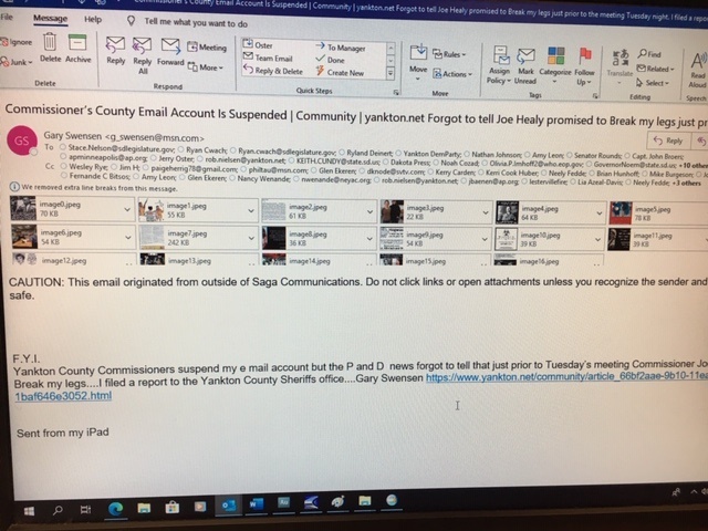 Yankton County Commission Votes to Suspend Email Account Yankton County Commission Votes to Suspend Email Account